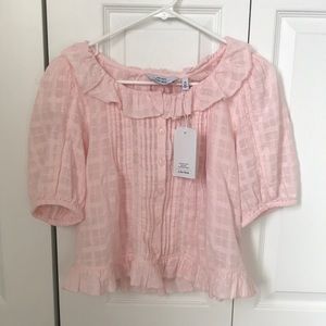 & Other Stories Buttoned Ruffle Lace Blouse size 6